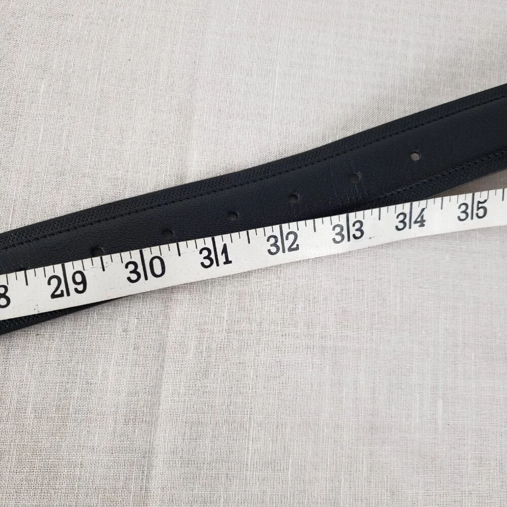 Tommy Hilfiger Reversible Belt Black Brown Brushed Nickel Synthetic Mens 30-32